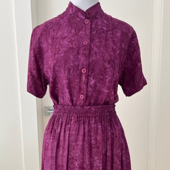 Good Earth Clothing 2 Piece Maxi Skirt & Top Separates Batik Rayon Lightweight - Picture 3 of 8